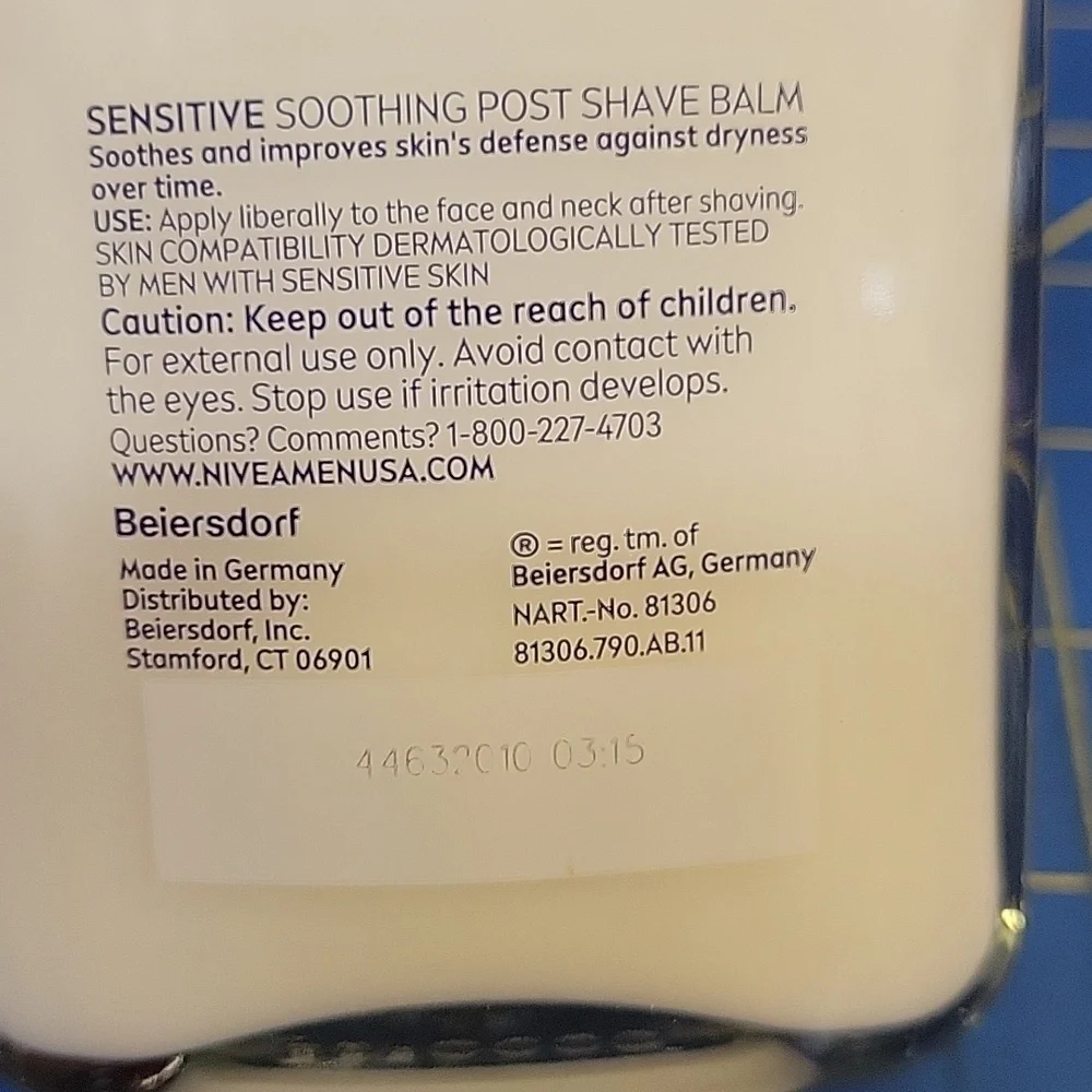 Nivea Men Sensitive Soothing Post Shave Balm 100ml New Bottle